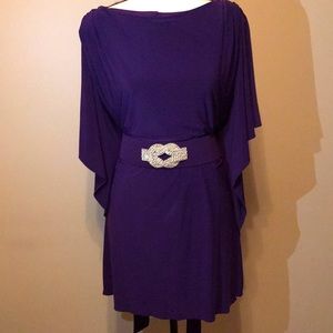 Betsy & Adam Short Purple Cocktail Dress Size 4 Party Cocktail Wedding Evening